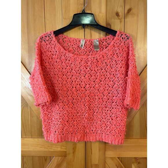 BKE Sweaters - BKE Coral Dolman Sleeve Boat Neck Open Knit Cropped Sweater Size Large (5252)